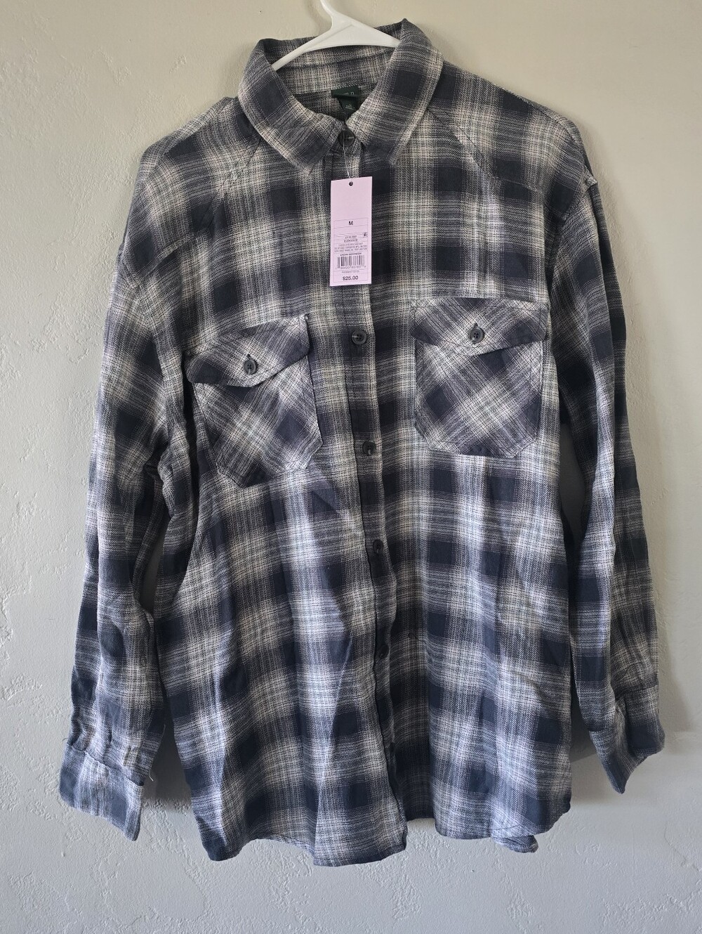 Womens Gray Plaid Shirt, Wild Fable, Size Medium, NWT